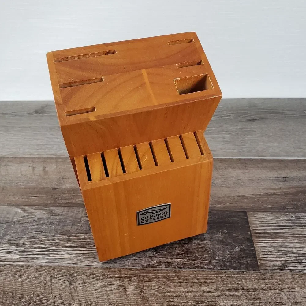 Chicago Cutlery 14 Slot Knife Block Wood Countertop Kitchen Storage
